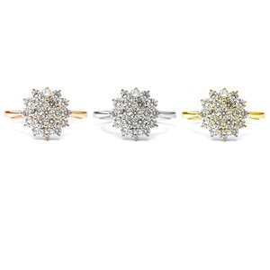 Vente en gros fabricants de bagues de fiançailles en or blanc 18 ct massif brillant avec diamants véritables bijoux fins avec fleurs pour femmes - Product Image 4