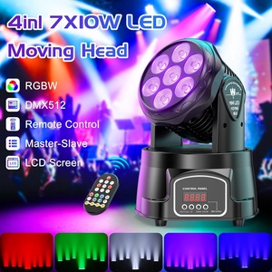 U`King 7*10W RGBW Éclairage de Scène DJ à Effets Lumineux LED, Têtes Mobiles, Solution Complète, Projecteurs Beam à Tête Mobile - Product Image 2