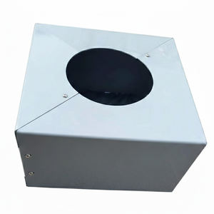 Cache-poteau d'éclairage décoratif <span class=keywords><strong>en</strong></span> deux parties, rond et carré, <span class=keywords><strong>en</strong></span> aluminium et acier, pour poteau de parking, avec enjoliveur de fixation - Product Image 1