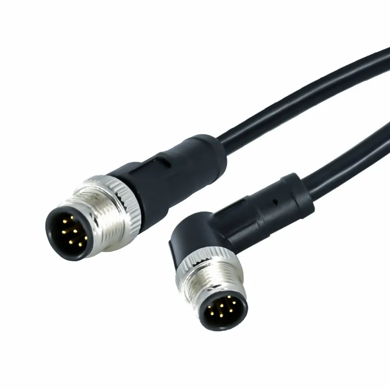 8-pin waterproof molded plug with cable M12 connector