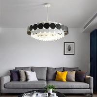 Lampe suspendue minimaliste en fer avec abat-jour en acrylique multicouche de style nordique, idéale pour restaurant et salle à manger