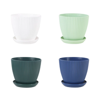 Pot de fleurs rond en plastique durable avec plateau pour la plantation de plantes succulentes, pots et jardinières pour la maison et le jardin