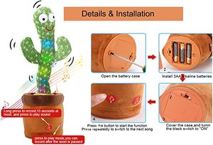 Giocattolo <span class=keywords><strong>Cactus</strong></span> Parlante e Danzante in Peluche Morbido, Bestseller per Bambini - Product Image 5