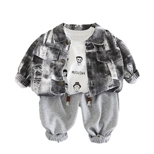 <span class=keywords><strong>Abbigliamento</strong></span> per bambini autunno Cool Casual cappotto in puro Denim Set tre pezzi <span class=keywords><strong>9</strong></span> <span class=keywords><strong>mesi</strong></span> 1-2 anni <span class=keywords><strong>abbigliamento</strong></span> autunnale per ragazzi - Product Image 6