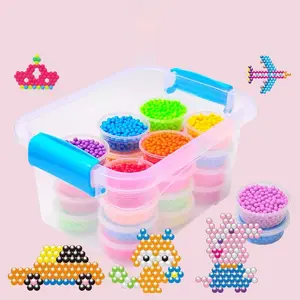 Kunststoff Hama Lernspiel zeug 30 Farben Kunststoff Sicherungs perlen Kits Diy Magic Water Sticky Beads