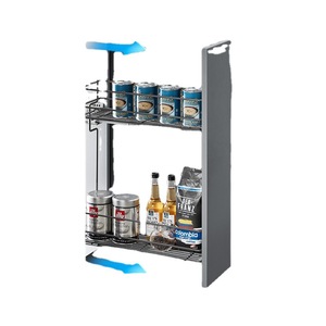 Kitchen Cabinet Spice <b>Basket</b> Pull Out Drawer <b>Rectangle</b> Iron Chrome Plating <b>Storage</b> Organizer For Kitchen Use - Product Image 4