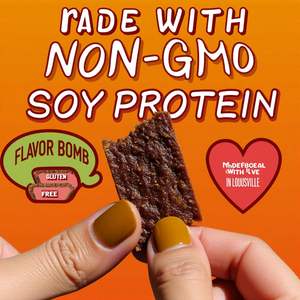 Échantillon gratuit de viande séchée végétalienne BBQ à la <span class=keywords><strong>moutarde</strong></span> de la Caroline sucrée et fumée, 3oz | Collation à base de plantes riche en protéines, faible en gras et <span class=keywords><strong>sans</strong></span> <span class=keywords><strong>gluten</strong></span> - Product Image 2