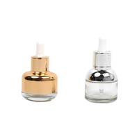 Botol Tetes Kaca Warna Emas Perak Mewah 30ml, Botol Kemasan Serum Perawatan Kulit & Minyak Esensial Bebas BPA