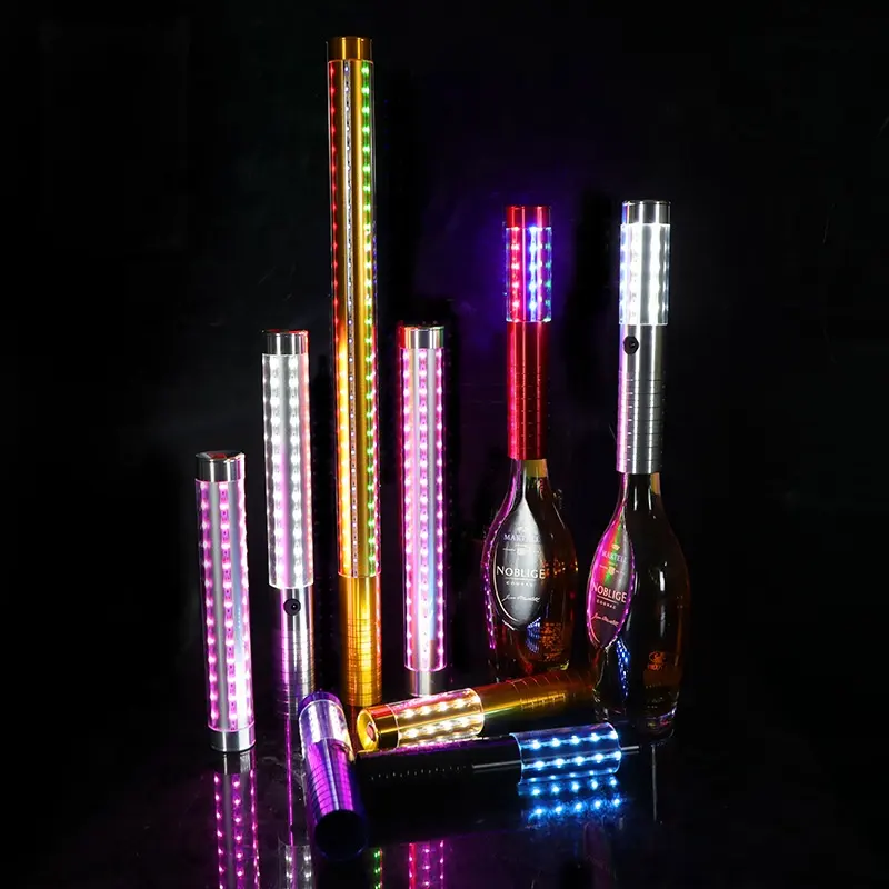 Yeni 60cm led şişe hizmet parıltılar glow şarap sopa topper yanıp cham-pagne glitter baton sopa disko parti gece kulübü için