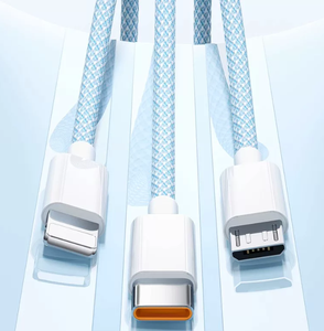 Cable de Carga Trenzado de Nailon 3 en 1 con Conectores USB Tipo C, IOS y Micro USB para Carga Rápida de Teléfonos Móviles - Product Image 2