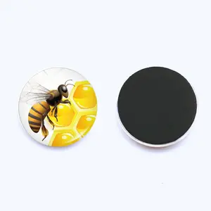 Modern 30mm Crystal Glass Refrigerator Stickers Bee Fridge Magnet Soft Whiteboard Home Decorations
