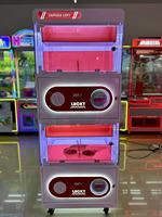 Machine de jeu d'arcade à grue personnalisable à monnayeur, interface anglaise, en métal, acrylique et plastique, avec lumières clignotantes, pour usage intérieur