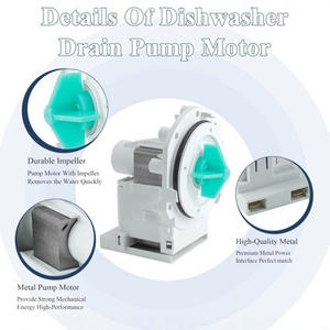 A00126401 Bomba de desagüe para lavavajillas, 120V, 0.8A, 3500 RPM, motor de plástico para lavavajillas - Product Image 2