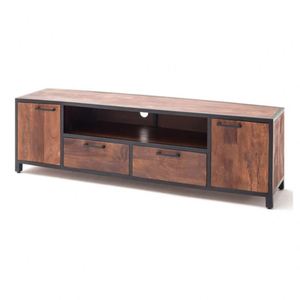 Mueble de TV con estante de madera maciza moderno de último diseño para sala de estar - Product Image 1