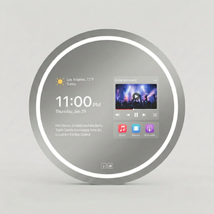 Serie Kingstin Smart: <span class=keywords><strong>Specchio</strong></span> intelligente rotondo senza cornice con sistema Android integrato e tecnologia antiappannamento - Product Image 4