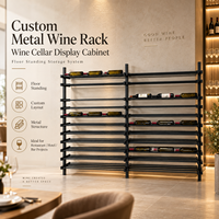 Présentoir à vin en métal sur mesure Minghou, système de rangement sur pied pour cave à vin, idéal pour les projets de restaurants, hôtels et bars