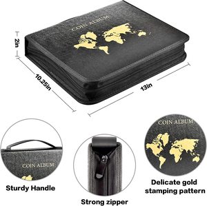 सिक्के एकत्रित पुस्तक धारक एलबम और 30 आस्तीन कागज पैसे प्रदर्शन भंडारण के मामले के लिए सिक्का मुद्रा संग्रह की आपूर्ति, स्टाम्प - Product Image 2