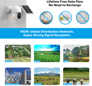 كاميرا أمان لاسلكية خارجية 2K MOES - 4G LTE تعمل بالطاقة الشمسية ، بطاقة VSIM مدمجة ، رؤية ليلية ملونة وكشف حركة AI - Product Image 3