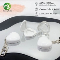Boîte à blush pliable portable mignonne, mini, blanche, transparente, 5 mm, en plastique ABS, pour emballage de maquillage