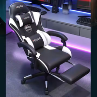 Fauteuil de Direction Ergonomique Réglable Haut de Gamme en Cuir PU, Chaise de Gaming Pivotante avec 3 Niveaux de Réglage à Gaz, Repose-Pieds et Accoudoirs Articulés