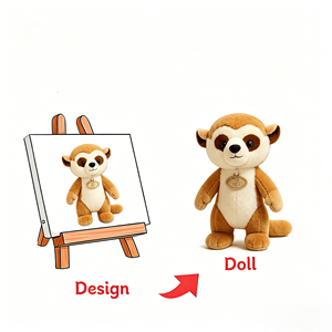 Jouets en peluche brodés super doux et mignons, motif Lémurs de dessin animé, anti-stress, personnalisables, pour le confort des enfants, transfrontaliers, pour anniversaire - Product Image 1