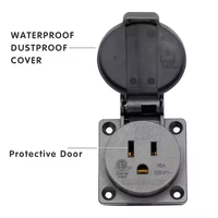 Stopkontak Ekstensi Tahan Air NEMA 5-15R 15A 125V IP44 Amerika, 10A, Plastik, untuk Penggunaan Luar Ruangan
