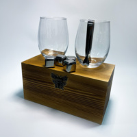 Juego de copas de whisky con logotipo personalizado de lujo con soporte de madera Diseño clásico para regalos de negocios Piedras para whisky