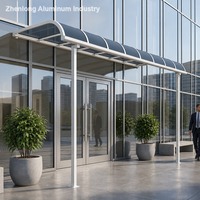 Auvent mural cantilever en aluminium, manuel, écologique, durable, style architectural moderne, pour entrée de porte d'entrée
