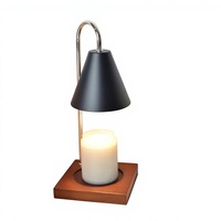 Lampe chauffe-cire électrique moderne en bambou avec base en bois, intensité réglable, minuteur, pour la maison et la décoration intérieure de chambre