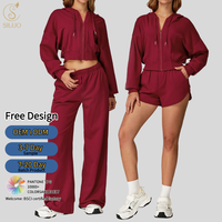 Shorts de sport taille haute personnalisés en tissu intelligent anti-plis, ensemble de survêtements et de joggers grande taille, ensemble de yoga