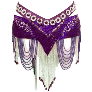 Costume da Danzatrice del Ventre Araba con Perline, Reggiseno e Cintura per Festival e Club - Product Image 1