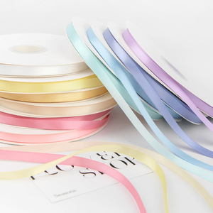 Bestseller 1cm*100 Yards Einfarbige Geschenkbänder-Rolle in Bonbonfarben Polyester-Bandspule für DIY Handarbeit Floristik - Product Image 2