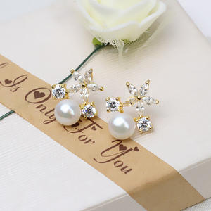 S925 Silver <b>Stud</b> <b>Earrings</b> for Women Handmade Simple DIY Jewelry Accessories Personalized Pearl Semi Finished - Product Image 3