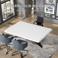 Bureau de travail convertible moderne en bois massif pliable pour réception, étude et travail - Meubles nordiques personnalisés