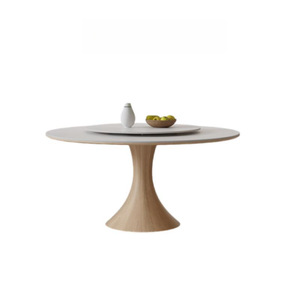 <b>Solid</b> <b>Wood</b> <b>Round</b> <b>Dining</b> <b>Table</b> Nordic Minimalist Design Stable Structure For <b>Dining</b> Room - Product Image 5