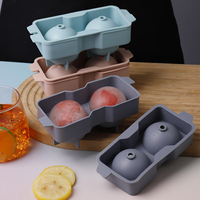Moule à glaçons sphériques en silicone de qualité alimentaire sans BPA, 2 cavités, grand format, avec couvercle, pour whisky, cocktails, barware