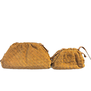 Ventes transfrontalières sacs en daim en cuir véritable tissé pochettes pour femmes sacs à bandoulière en cuir de vachette givré tissé pour femmes - Product Image 1