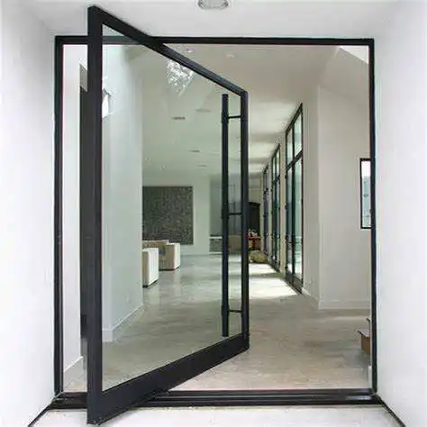 Große benutzer definierte gehärtete Glas Aluminium rahmen Pivot Schiebetür Eingangstür Innen tür