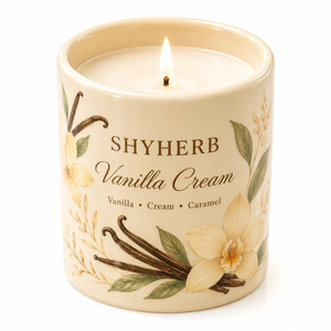 SHYHERB <strong>Tomato</strong> Bloom Scented <strong>Candle</strong>, Red Ceramic Jar with Vintage <strong>Tomato</strong> Print, Soy Wax Aromatherapy <strong>Candle</strong> Home Decor Gift - Product Image 3