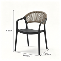 Fauteuil de patio en rotin synthétique HDPE, empilable, résistant à l'eau et toutes les intempéries, idéal pour jardin, balcon, piscine, café, hôtel - Vente en gros usine