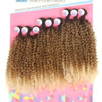 Nouvelles extensions de cheveux synthétiques super douces et résistantes à la chaleur, lot de 9 pièces, style kinky straight, vente en gros