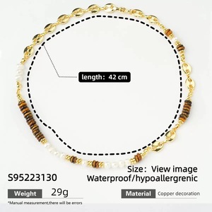 Ensemble collier et bracelet XF personnalisé en ambre, avec perles ovales en pierre naturelle, perles d'eau douce, ambre tigre, certifié GIC, pour femmes - Product Image 2