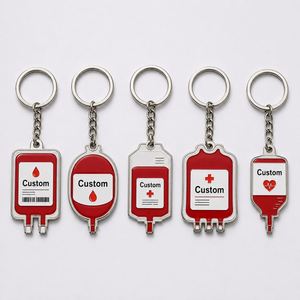 Porte-clés personnalisés en forme de poche de sang, design unique et original, souvenir pour le personnel médical - Product Image 1
