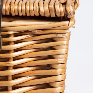 <span class=keywords><strong>Panier</strong></span> de pique-nique en rotin d'extérieur avec couvercle, multi-usage pour le shopping, l'hôtellerie, le nettoyage, bleu - Product Image 4