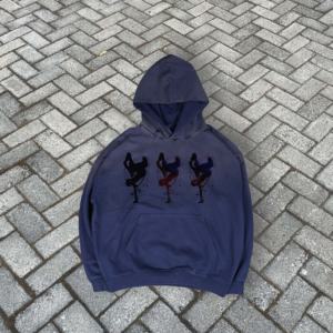 Sudadera con Capucha Extra Grande para Hombre, Lavada al Ácido, Desgastada, con Estampado, Logotipo Bordado - Product Image 2