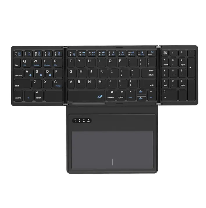 B055 Foldable BT wireless Keyboard with Touchpad Pocket Folding Keyboard for Laptop Phone Tablet Wireless Rechargeable Keyboard