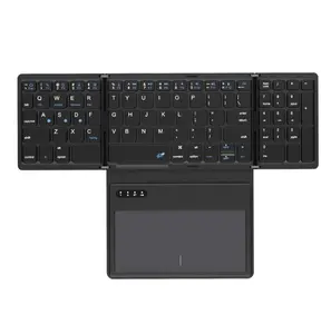 B055 Có Thể Gập Lại Bt Bàn Phím Không Dây Với Touchpad Pocket Gấp Bàn Phím Cho Máy Tính Xách Tay Điện Thoại Máy Tính Bảng Không Dây Có Thể Sạc Lại Bàn Phím