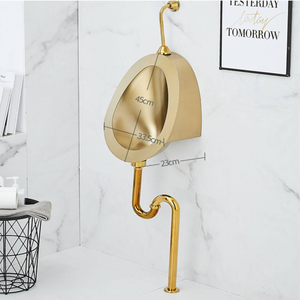 Urinoir mural automatique sans contact en acier inoxydable 304, finition PVD Or, pour bars, KTV, discothèques, toilettes, installation facile, calibre 18 - Product Image 6