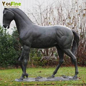 Скульптура YOUFINE: Трехконный конный гарнизон в натуральную величину из литой латуни/бронзы для сада/садового участка/особняка - Product Image 4