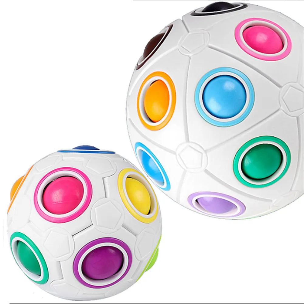 Mainan Edukasi Edukasi Pops Fidget Warna-warni Bola Pelangi Permainan Puzzle Kubus Kualitas Tinggi Latihan Jari untuk Anak-anak